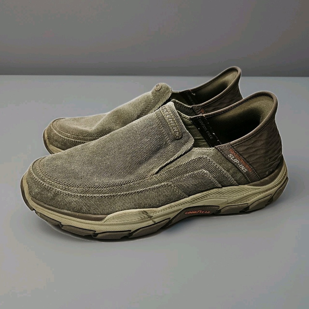SKECHERS‎ Men's Casual Canvas Slip-Ins, Goodyear® Sole Size 12 Brown